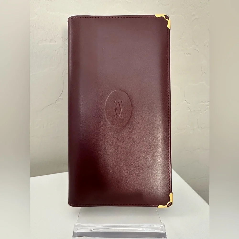 Must De Cartier Leather Bifold Long Wallet - Picture 1 of 13